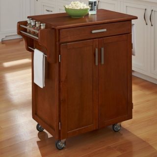 Home Styles Cuisine Cart   Warm Oak Finish   Kitchen Islands and Carts