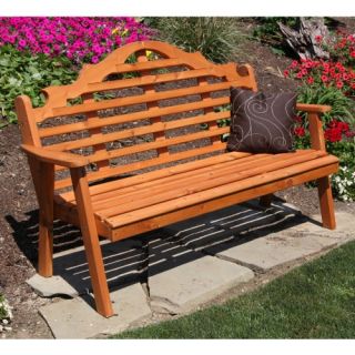 A & L Furniture Western Red Cedar Marlboro Garden Bench   Outdoor Benches