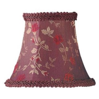Livex S275 Floral Print Bell Clip Chandelier Shade with Fancy Trim in Burgundy   Lamp Shades