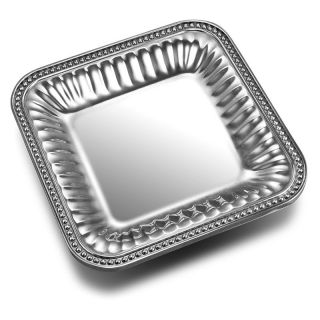 Wilton Armetale Flutes & Pearls Square Tray   Serving Trays