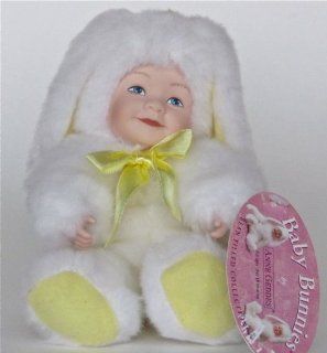 ANNE GEDDES  SMALL 5" BABY BUNNIES   WHITE W/PASTEL ACCENTS   EASTER Toys & Games