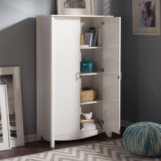 Bush Aero Collection 2 Door Tall Storage   Pure White   Pantry Cabinets