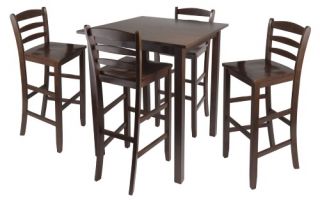 Winsome Parkland 5 Piece High Table with 29 in. Ladder Back Stools Set   Dining Table Sets