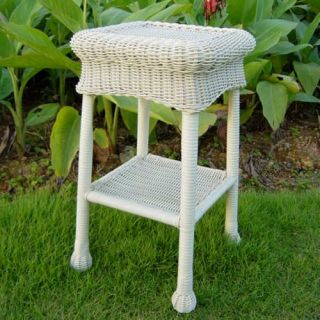 Madison Wicker Resin 2 Tier Patio Side Table   Wicker Tables & Accents