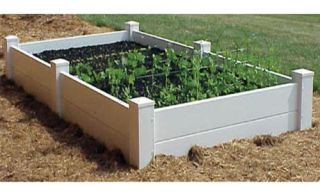 Rectangle Vinyl Cambridge Raised Planter Bed   Raised Bed & Container Gardening
