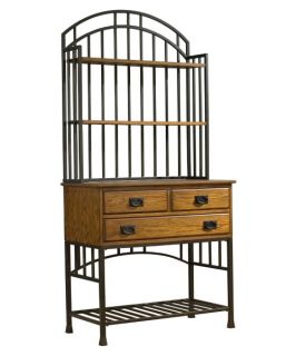 Home Styles Oak Hill Bakers Rack with Hutch   Bakers Racks