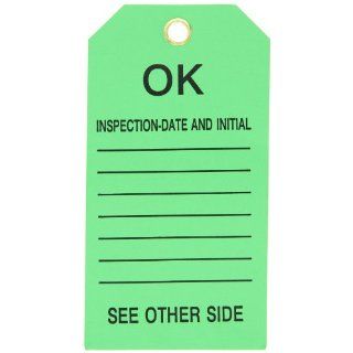 Brady 86682 5 3/4" Height, 3" Width, B 853 Cardstock, Black On Green Color Scaffolding Tag (Pack Of 100) Industrial Warning Signs