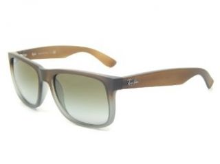 Rayban Sunglasses Justin RB4165 854/7Z RUBBER BROWN ON GREY GREEN GRADIENT Clothing