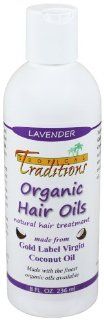 Tropical Traditions Organic Coconut Oil Hair Oils   8 oz.   Lavender  Hair And Scalp Treatments  Beauty