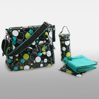Kalencom Ozz Coated Diaper Bag   Hoopla Dots   Designer Diaper Bags