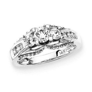 1 1/2 ct. tw. Three Diamond Anniversary Ring in 14K White Gold Jewelry