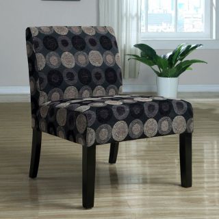 Monarch Circular Fabric Accent Chair   Black / Tan   Accent Chairs