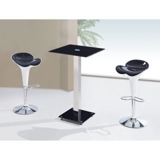 Global Furniture Squared 3 piece Pub Set with Black & White Acrylic Stools