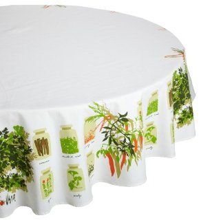 Vera Spice Jar 70 Inch Round Tablecloth, Green  