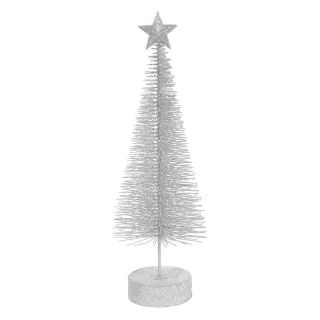 Vickerman 12 in. Silver Glitter Sisal Tree Star   Set of 2   Ornaments