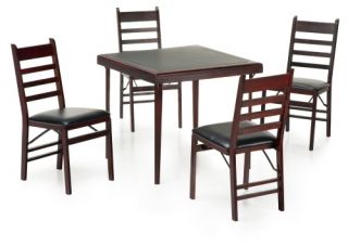 Cosco 5 Piece Bridgeport 32 Inch Wood Folding Card Table Set   Dining Table Sets