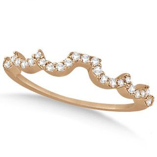 Heart Shape Contoured Diamond Wedding Ring 14k White Gold (0.20ct) Jewelry
