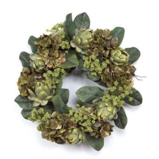 22 in. Artichoke and Hydrangea Wreath   Wreaths
