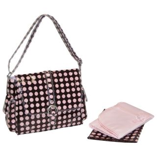 Kalencom Midi Coated Buckle Diaper Bag   Heavenly Dots   Chocolate Pink   Designer Diaper Bags