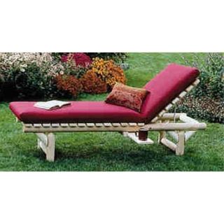 Rustic Natural Cedar Furniture Log Lounge Chair with Beverage Holder   Outdoor Chaise Lounges