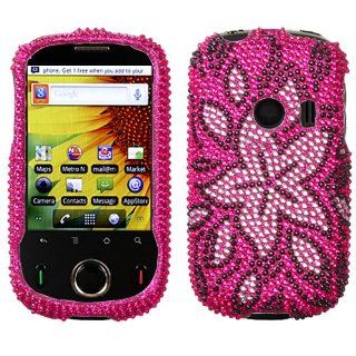 Asmyna HWM835HPCDM168NP Luxurious Dazzling Diamante Bling Case for Huawei M835   1 Pack   Retail Packaging   Tasteful Flowers Cell Phones & Accessories