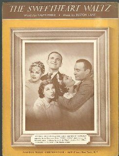 Sweetheart Waltz movie sheet music Burns & Allen 1936 Entertainment Collectibles