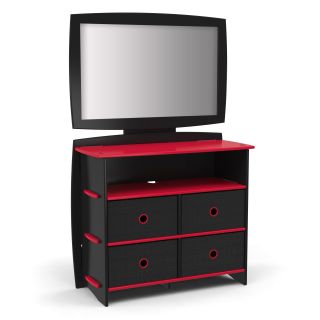 Legare 36 in. Dresser with Mirror   Red/Black   Kids Dressers and Chests