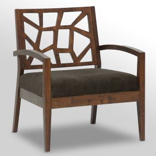 Baxton Studios Jennifer Lounge Arm Chair   Dark Brown   Upholstered Club Chairs