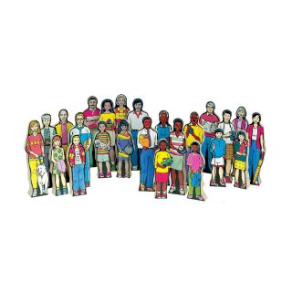 Guidecraft Multi Cultural Family Kit   Set of 24   Toy Dollhouse Accessories