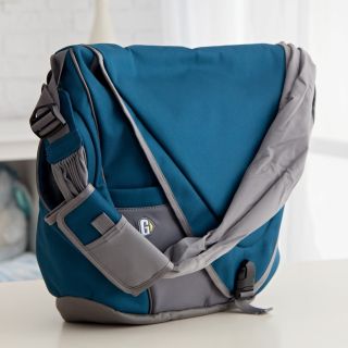 Go GaGa Messenger Diaper Bag   Sea Blue   Designer Diaper Bags