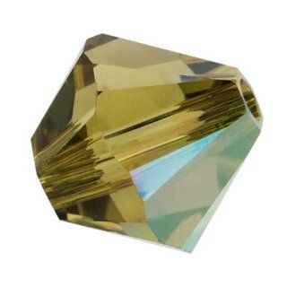 SWAROVSKI ELEMENTS Crystal Bicones #5328 4mm Khaki AB Beads (50)