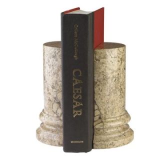 Fossil Round Column Marble Bookends   Bookends