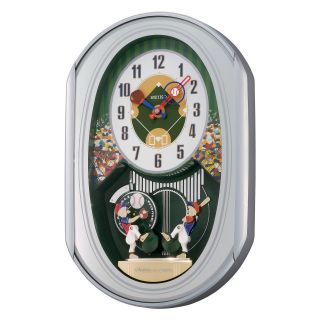 Seiko QXM256SRH Baseball Wall Clock   11.5 in. Wide   Wall Clocks