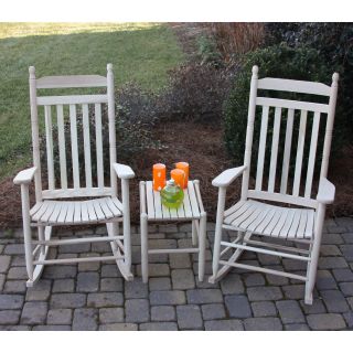 Dixie Seating XL Rocking Chair Set with FREE Side Table   Unfinished   Outdoor Rocking Chairs