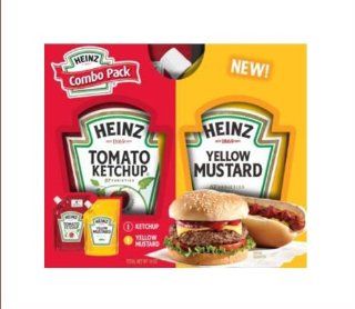 Heinz Ketchup and Mustard Combo Pack, 10 and 9 Ounce Pouches (Pack of 6)  Grocery & Gourmet Food