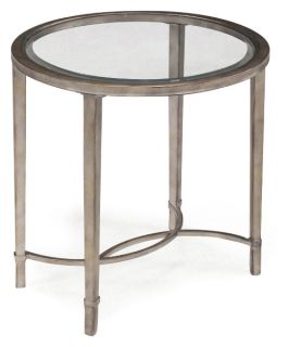 Magnussen Copia Metal Oval End Table   End Tables