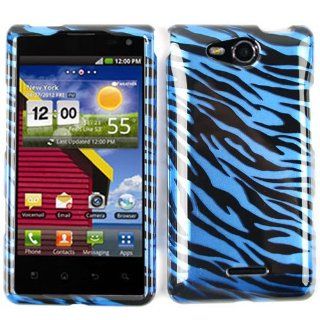 CELL PHONE CASE COVER FOR LG LUCID VS840 TRANS BLUE ZEBRA PRINT Cell Phones & Accessories