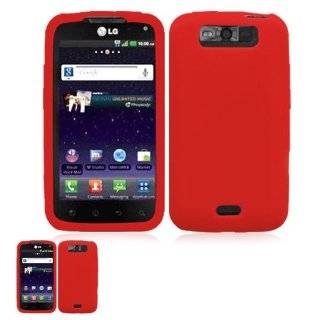 LG Connect 4G MS840 Red Silicon Case Cell Phones & Accessories