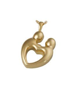 Together Forever Two Chamber Heart Cremation Jewelry 14k Gold Plating Jewelry