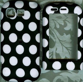 Black polka dot rubberized LG 840 spyder II spyder 2 hard case phone cover Cell Phones & Accessories