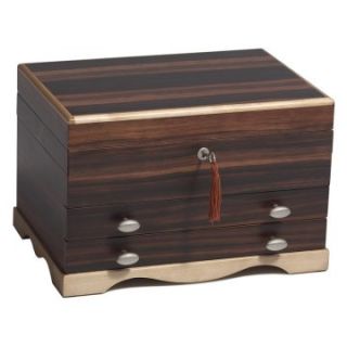 Adalyn Ebony and Maple Jewelry Box with Anti Tarnish Lining   11.5W x 7.5H in.   Womens Jewelry Boxes