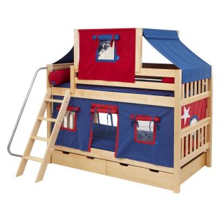 Hot Hot Twin over Twin Deluxe Tent Bunk Bed   Trundle Beds