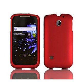 For Cricket Huawei Ascent II M865 Accessory   Rubber Red Hard Case Cover Cell Phones & Accessories