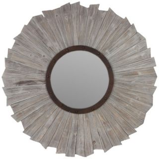 Urban Trends Round Rustic Wooden Wall Mirror   40 diam. in.   Wall Mirrors