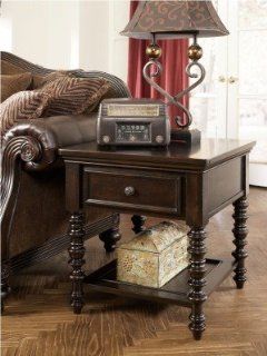 Traditional Dark Brown Key Town End Occasional Table # 3 866T  