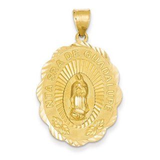 14k Yellow Gold Our Lady of Guadalupe Medal Pendant. Pendant Necklaces Jewelry