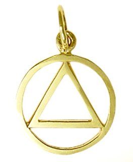 Alcoholics Anonymous AA Symbol Pendant, #867 1, Solid 14k Gold, Flat Look Style Jewelry