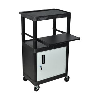 Luxor Stand Up Lap Top Computer Cart with Locking Cabinet   Computer Carts