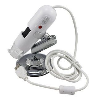 White 2.0MP USB Digital Microscope 10x~200x with 8 LED High Clear Resolution Free Soft
