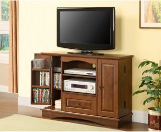 Walker Edison 42 in. TV Stand with Media Storage   Brown   TV Stands